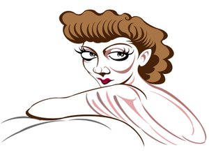 Claudette Colbert, 2018 (mürekkep dijital) by Neale Osborne